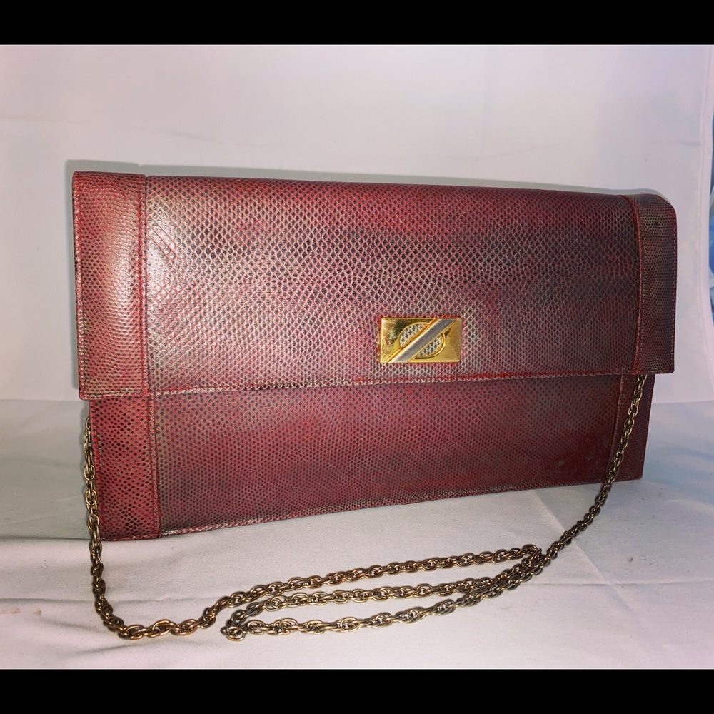 Varon Vintage Karung Skin Convertible Handbag EUC